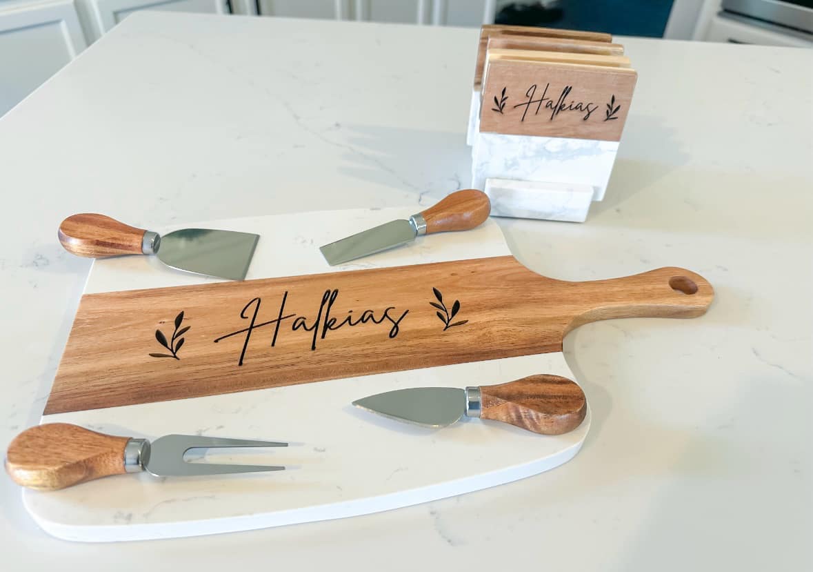 PERSONALIZED CHARCUTERIE CHEESE BOARD 5 pc set