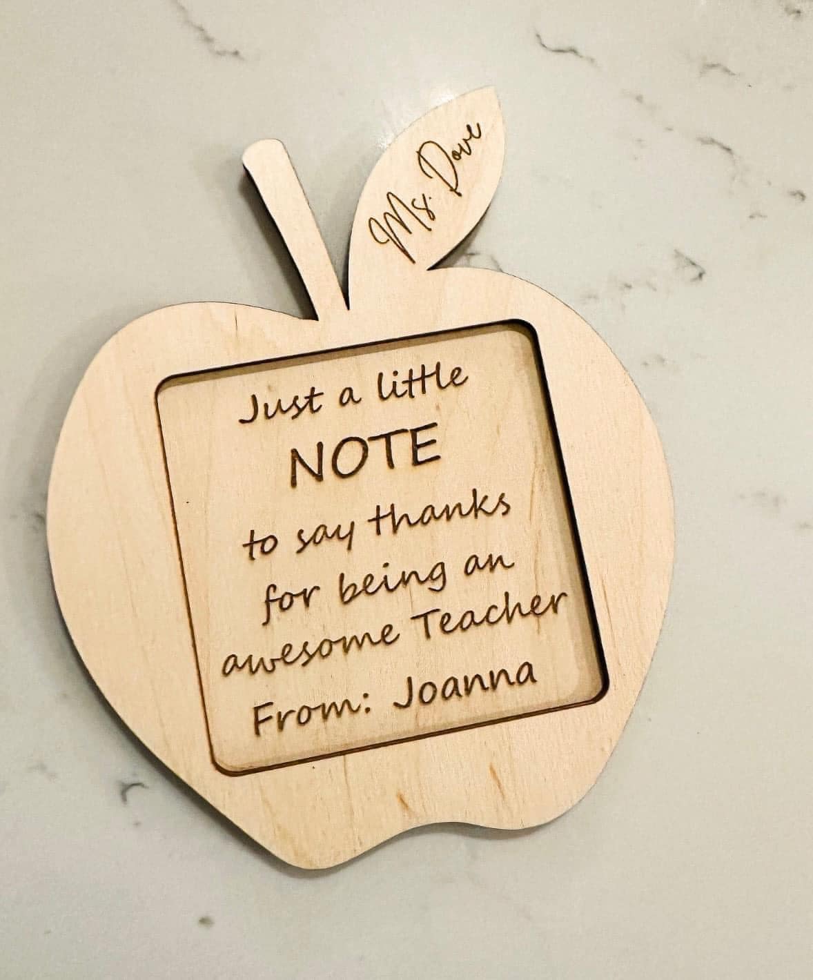 TEACHER APPLE NOTEPAD HOLDER WITH A NOTE PAD
