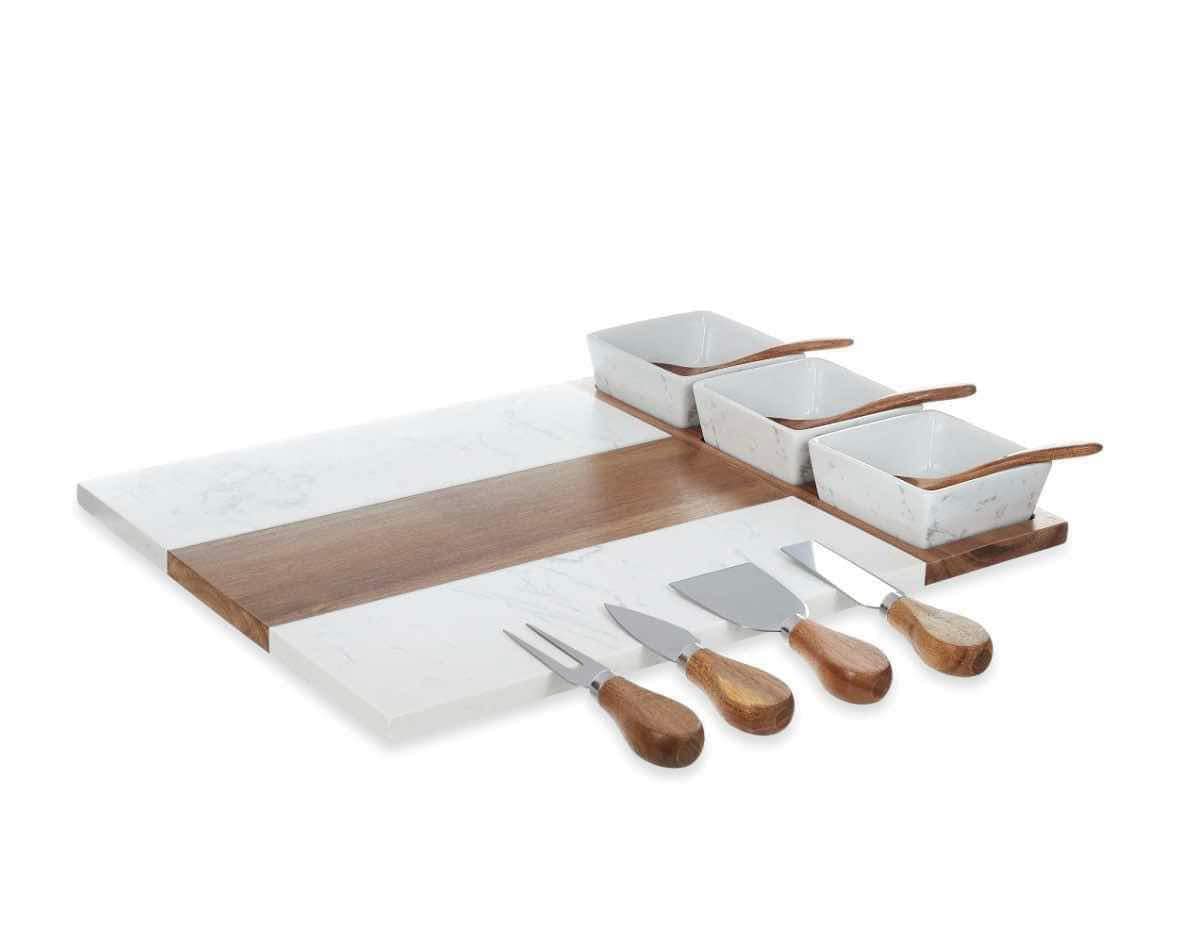 Marble Charcuterie Serving Board Set- 11 piece set