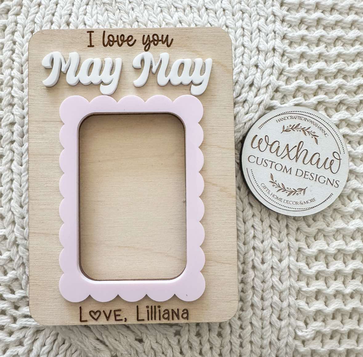 Mothers Day Magnet/Visor Clip- swirly frame