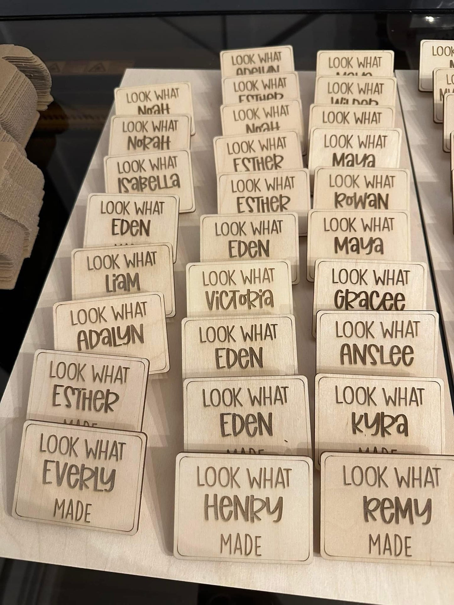Handmade Clip Magnet- engraved names