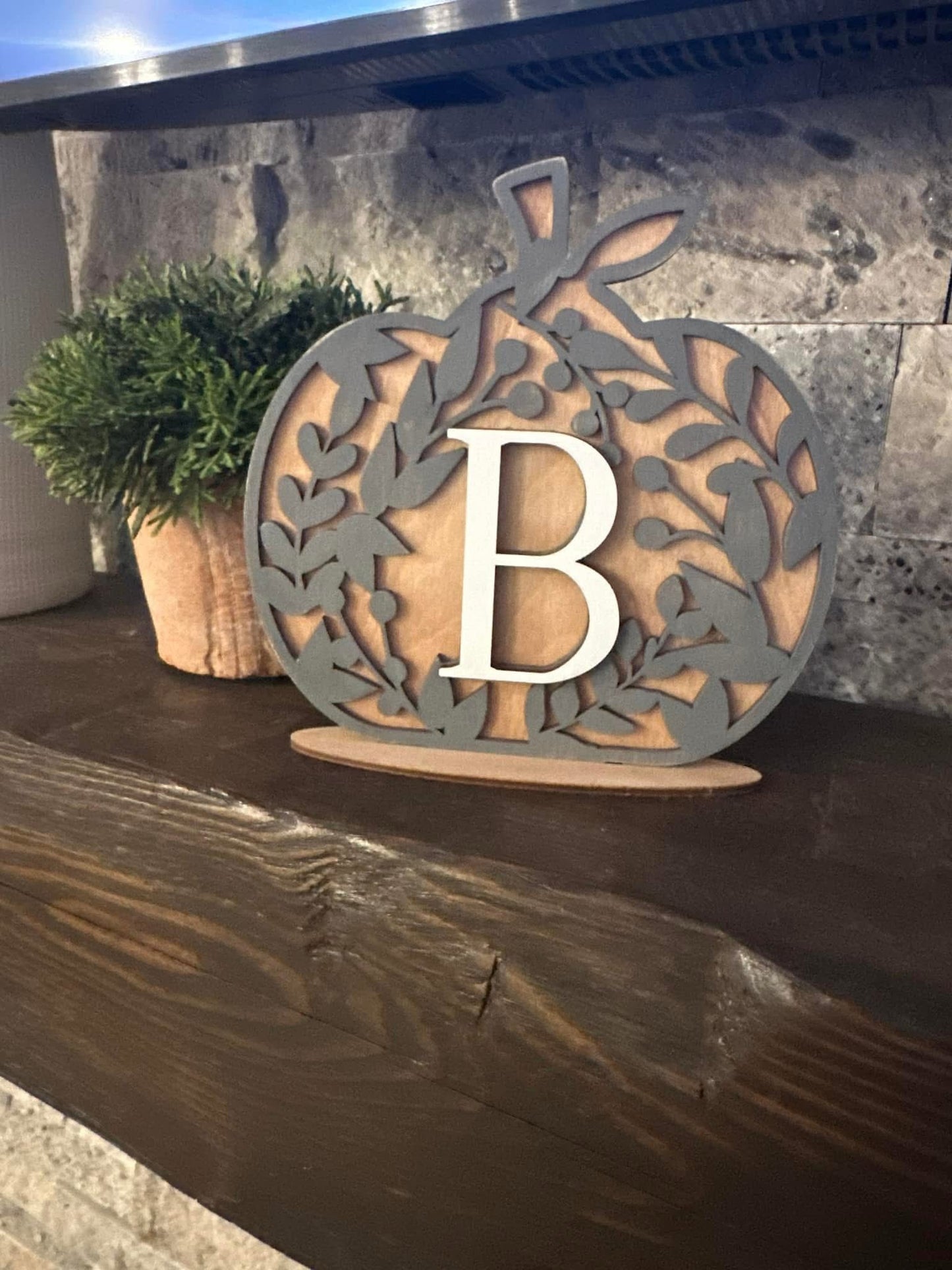 Fall Pumpkin Home Decor with Inital