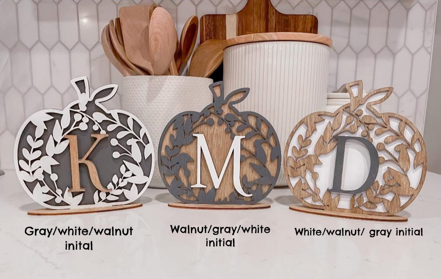 Fall Pumpkin Home Decor with Inital