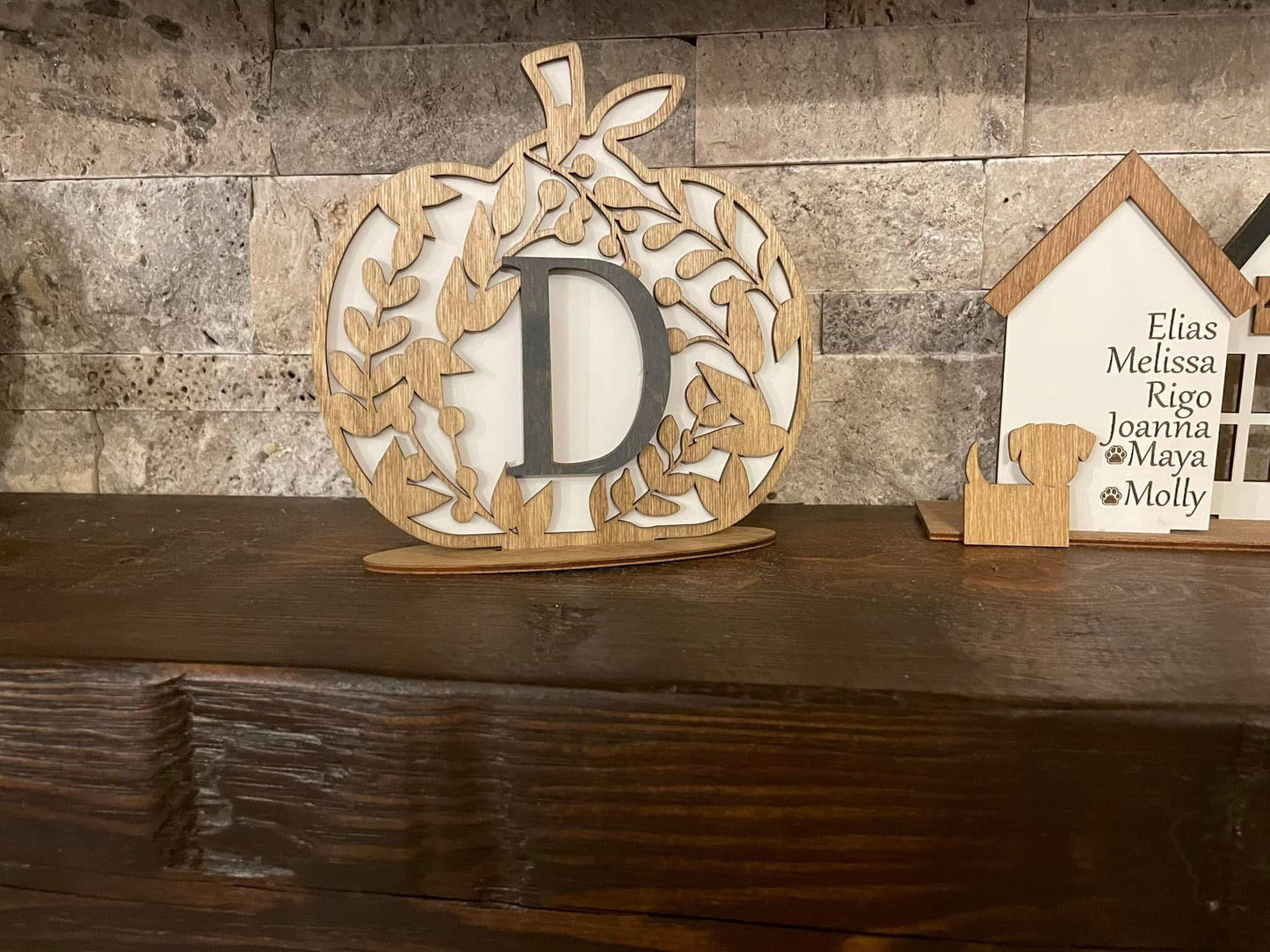 Fall Pumpkin Home Decor with Inital