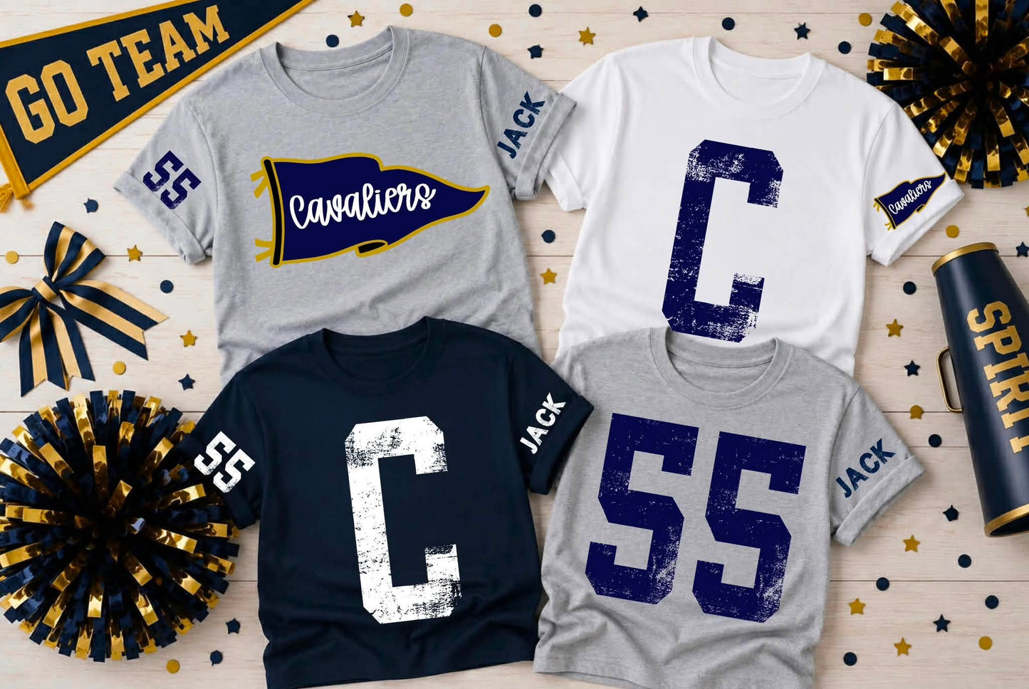 DISTRESSED VARSITY STYLE FAN GEAR