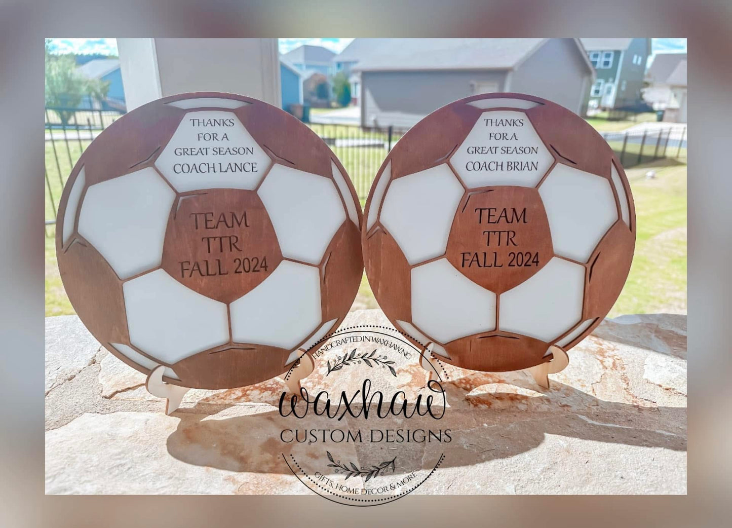 Custom Soccer Ball Sign/Signature Board with easel stand