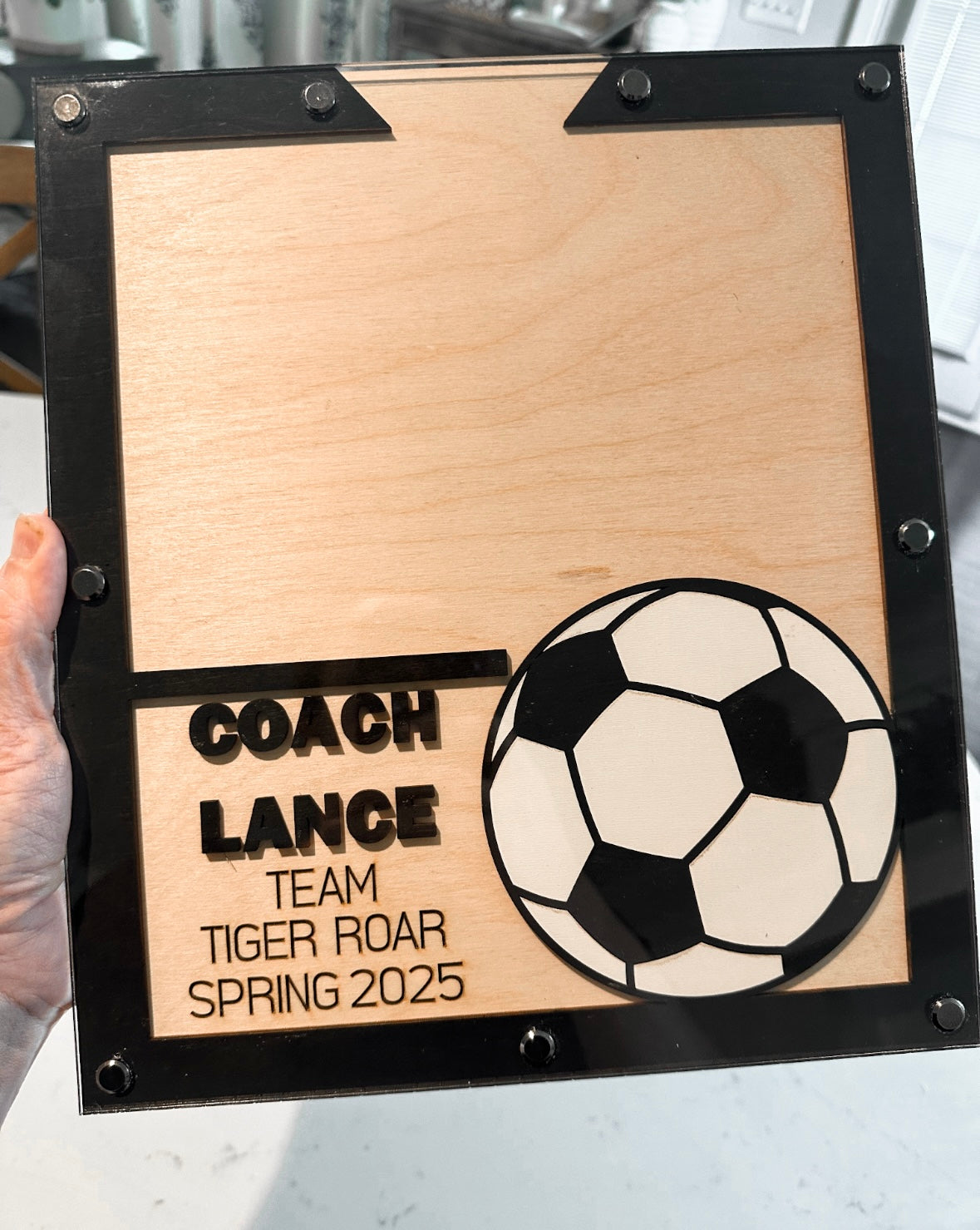 Custom 3D Soccer Coach Sign-   sign a ball and drop it in