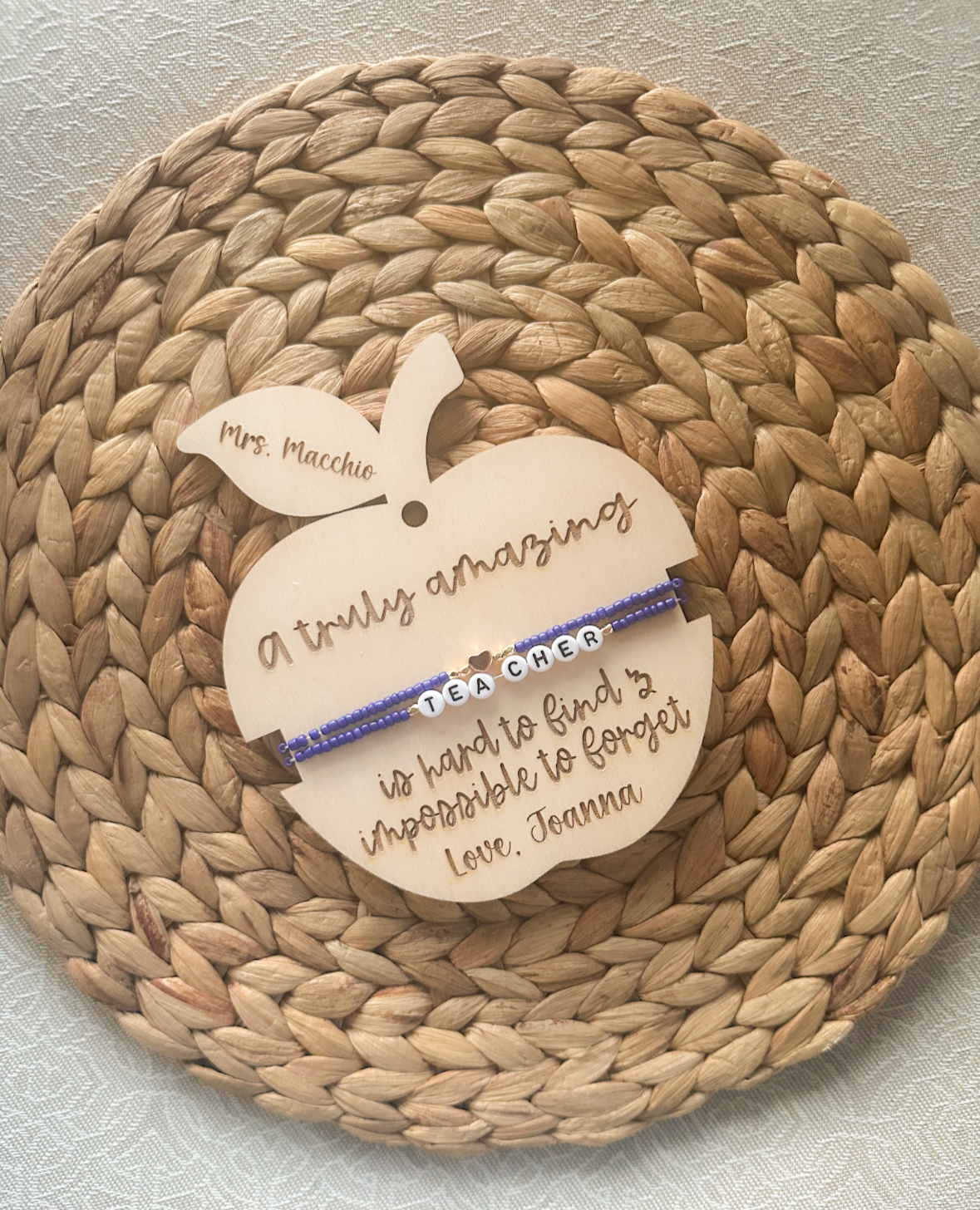 TEACHER APPRECIATION APPLE/ BRACELET SET