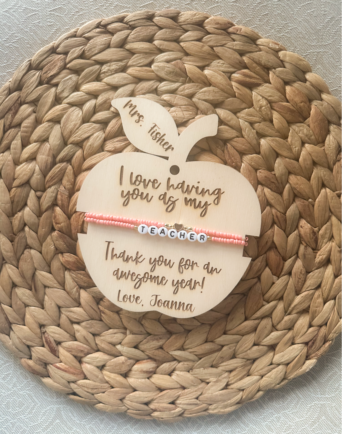 TEACHER APPRECIATION APPLE/ BRACELET SET