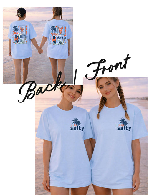 SALTY/SALTY COLLAGE BACK/FRONT TEES