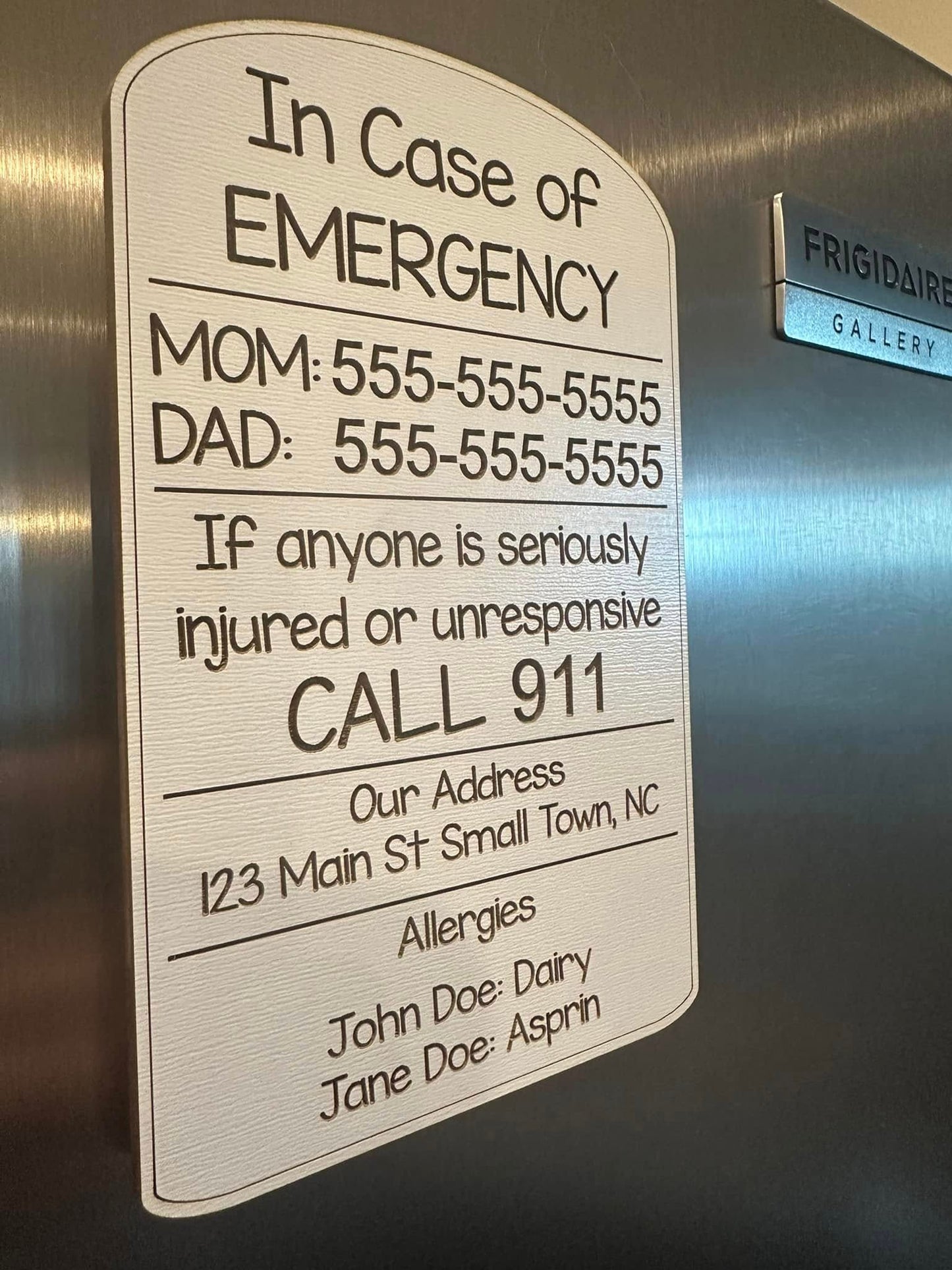 Emergency info magnet