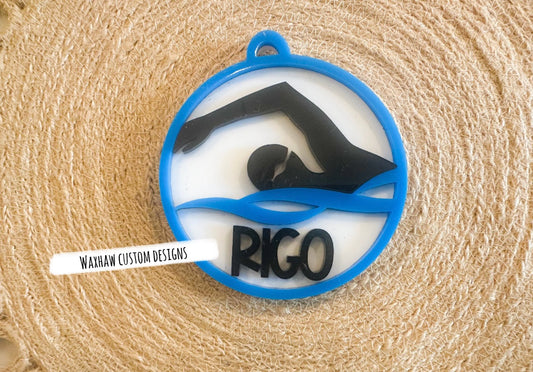 SPORT BAG TAGS-SWIM (SEE OUR OTHER LISTINGS FOR OTHER SPORTS)