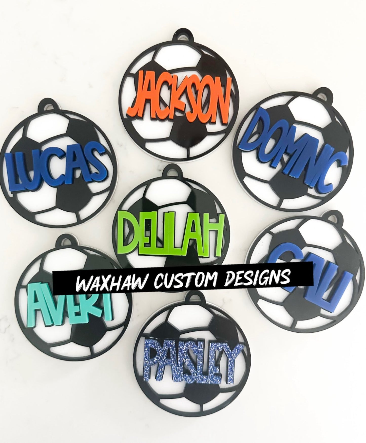 SPORT BAG TAGS- SOCCER       (SEE OUR OTHER LISTINGS FOR OTHER SPORTS)