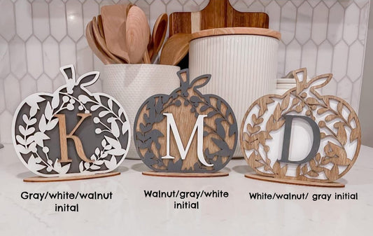 Fall Pumpkin Home Decor with Inital