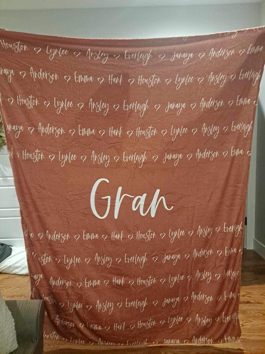 Personalized  family Blankets    ETA 4 WEEKS