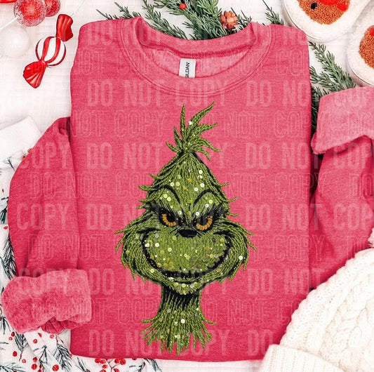 FAUX YARN/ SEQUIN GREEN DUDE
