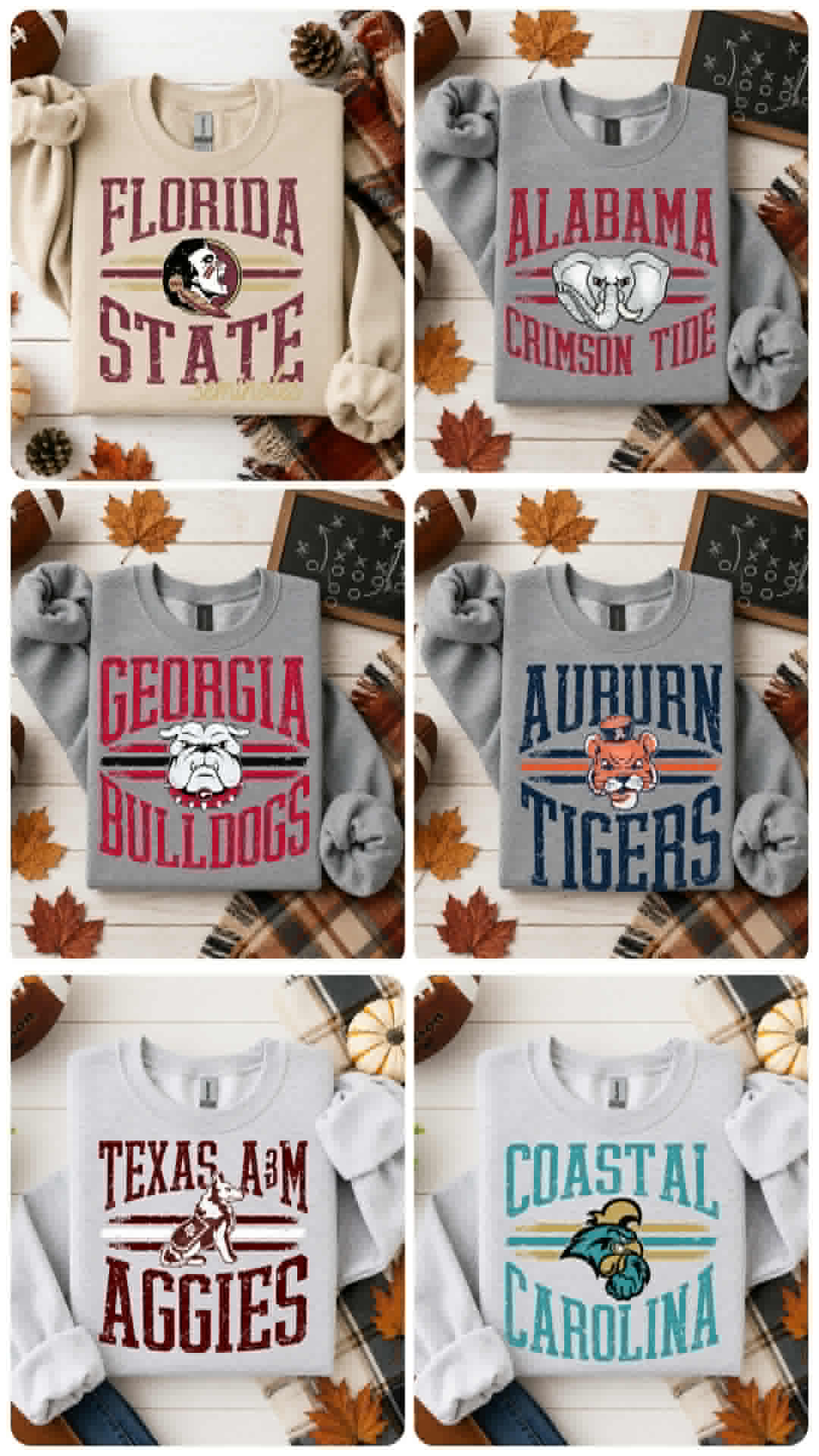 DISTRESSED COLLEGE TEES/SWEATSHIRTS
