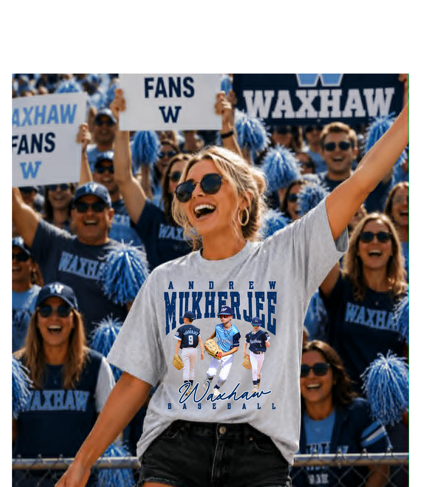 WAXHAW BASEBALL CUSTOM T-SHIRT-   SPORT GRAY / FULL COLOR PRINT   TAT 10 BUSINESS DAYS (Copy)
