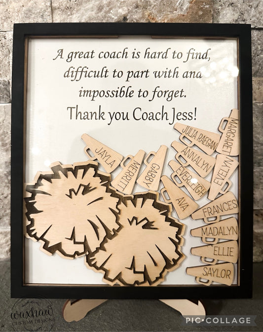 Cheer Coach Shadow box frame