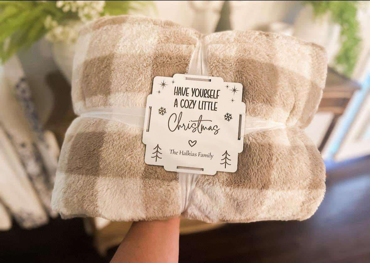 Blanket Gift Tags w ribbon