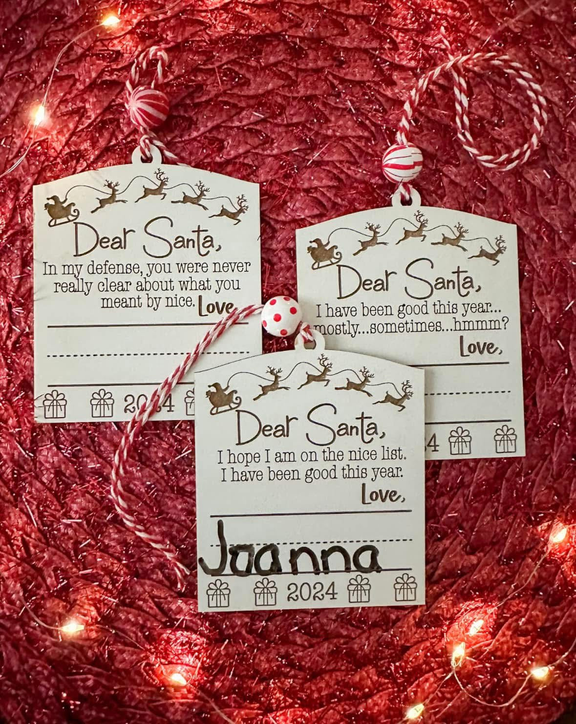 Dear Santa-  keepsake/ornament/gift for santa