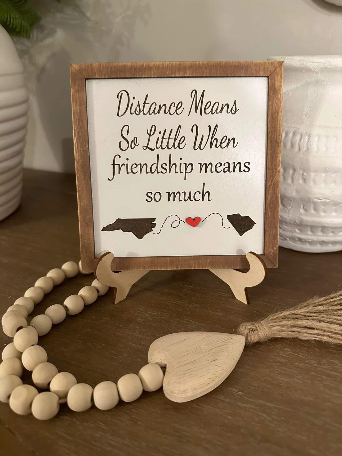 Distance Means so little....with heart gift tag