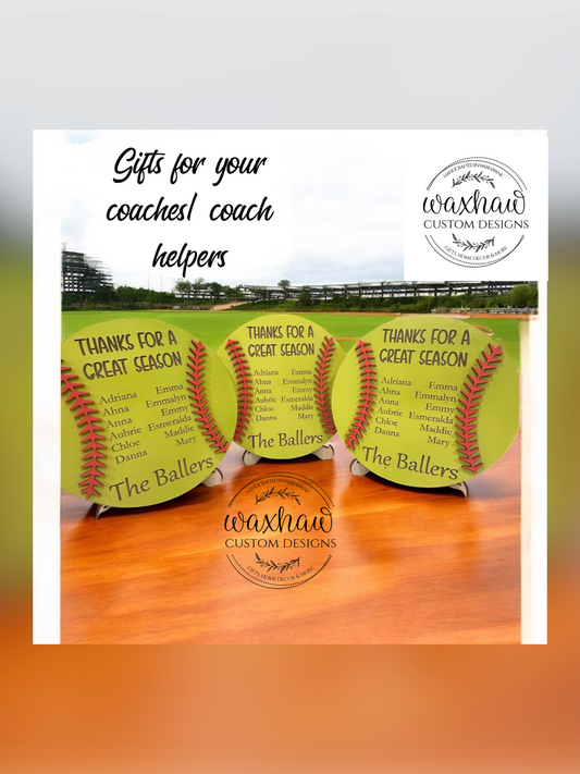 SOFTBALL ROUND SIGN