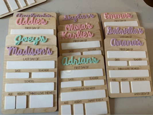 Back to school sign - double sided