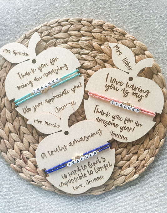 TEACHER APPRECIATION APPLE/ BRACELET SET