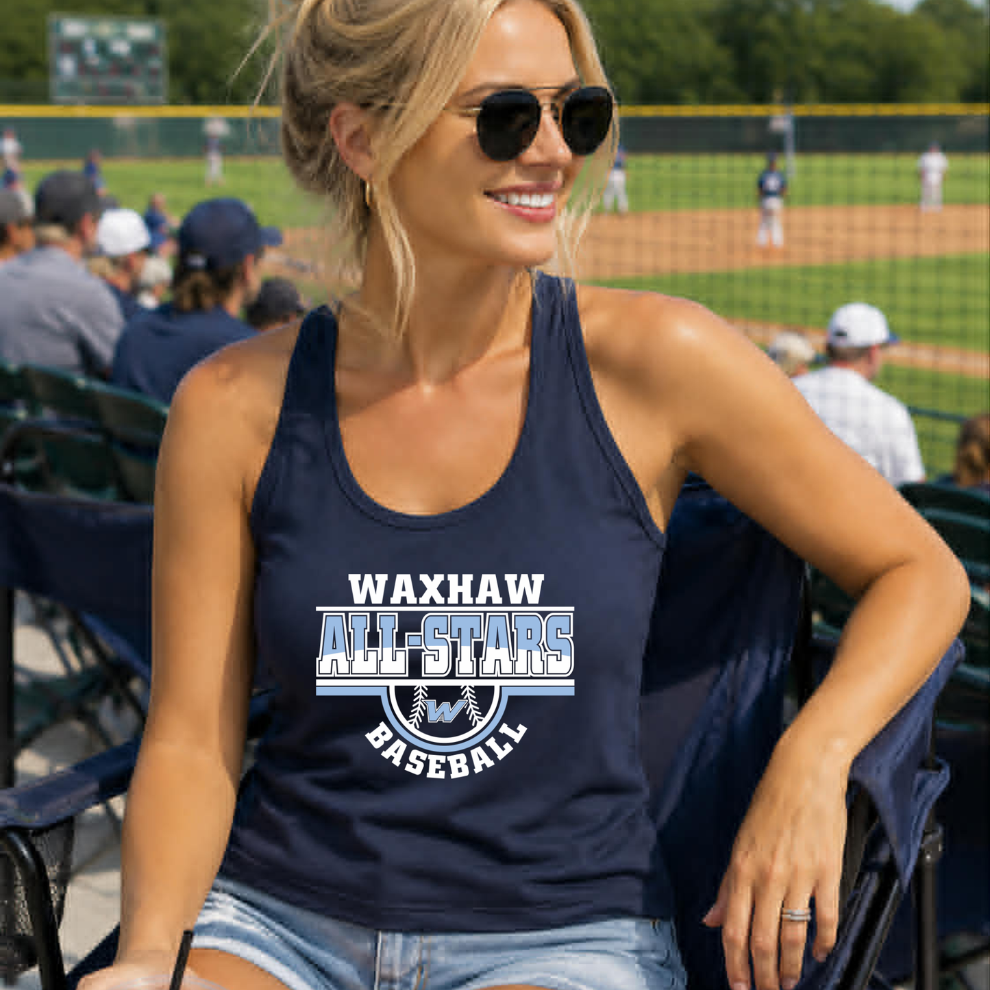 WAXHAW ALL STARS PERFORMANCE RACERBACK TANK TOP- NAVY