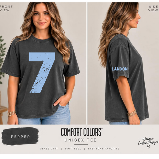 OVERSIZED DISTRESSED SPORT TEE ( UNISEX FIT)  COMFORT COLOR BRAND - PEPPER