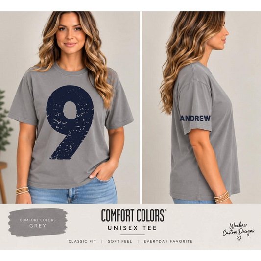 OVERSIZED DISTRESSED SPORT TEE ( UNISEX FIT)  COMFORT COLOR BRAND - GRAY