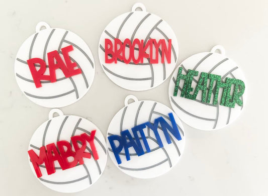 SPORT BAG TAGS-VOLLEYBALL   (SEE OUR OTHER LISTINGS FOR OTHER SPORTS)